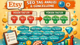 Etsy ürünleriniz için SEO uyumlu yüksek getirili tag bulurum