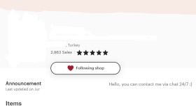 ETSY-Örnek Mağaza