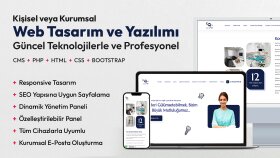 mobil uyumlu, admin panelli özel web yazılımı yapıyorum