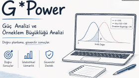 g power ile örneklem büyüklüğü ve güç analizi yaparım