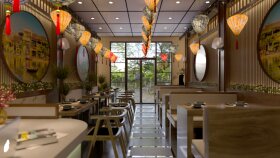Uzakdoğu Restoran Konsept Render