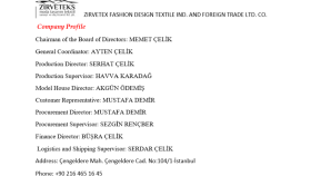 Zirvetex Textil İçin İngilzce ve İspanyolca Şriket Profili