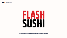 Flash Sushi Logo ve arayüz tasarımı