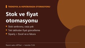 Trendyol ve Hepsiburada için stok fiyat otomasyonu kurarım