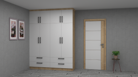 3D Modern Elbise Dolabı Çizim ve Tasarım