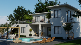 Villa Dış Mekan Mimari Görselleştirme (Render)