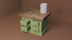 Low Poly Mutfak Masası Tasarımı