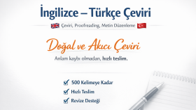 İngilizce - Türkçe metinlerinizi çeviriyorum