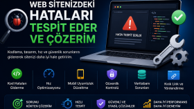 web sitenizdeki hataları tespit eder ve çözerim