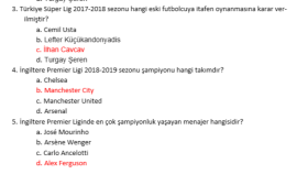 Futbol Soruları