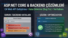 ASP.NET Core Web API geliştirip backend hatasını gideririm