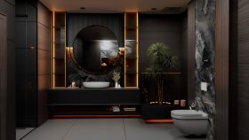 Luxury Black Bathroom Design 