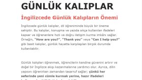 İngilizcede Günlük Kalıpların Önemi