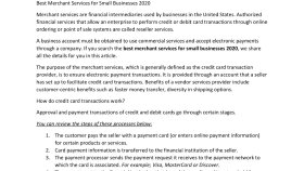 Merchant Services for Small Businesses