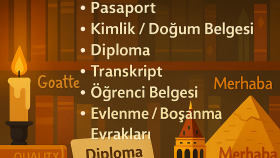 Ben Arapça resmi belgeleri hızlı ve doğru çeviriyorum