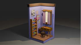 Low Poly Minimalist Oda Tasarımı