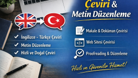  İngilizce- türkçe çeviri, metin düzenleme yapıyorum