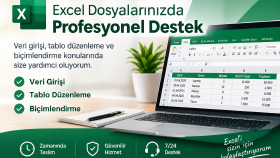 Excel tablo düzenleme ve veri girişi desteği sağlarım