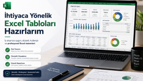 ihtiyaca yönelik excel tabloları hazırlarım