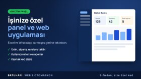 işletmenize özel yönetim paneli ve web uygulaması yaparım