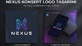 Teknoloji ve Yayıncılar İçin Modern Logo (NEXUS)