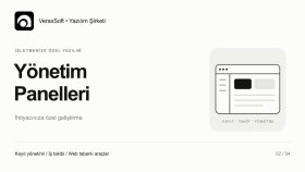işletmenize özel yönetim paneli geliştiririm