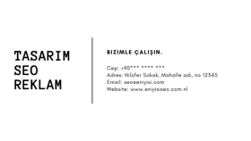 SEO Kartvizit Arka
