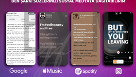 yayımlanan şarkınızın sözlerini sosyal medyaya dağıtabilirim
