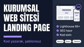 next.js ile kurumsal web sitesi ve landing page yaparım