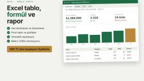 Excel tablolarınızı düzenler, formül ve rapor hazırlarım