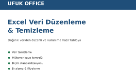 Excel Veri Düzenleme | Öncesi & Sonrası