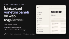 işinize özel yönetim paneli ve web uygulaması geliştiririm