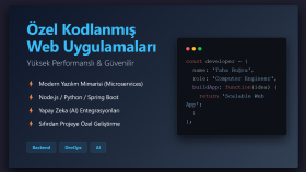 sıfırdan özel web uygulamaları geliştiririm