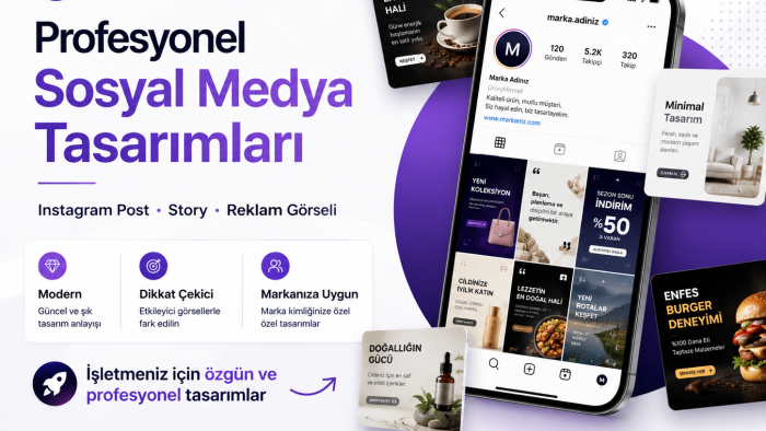 markanız için sosyal medya post tasarımları hazırlarım