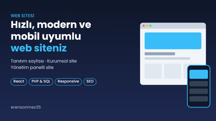 react ile hızlı ve mobil uyumlu web sitenizi yaparım