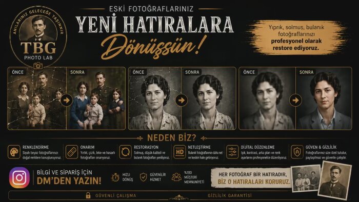 eski fotoğraflarınızı profesyonel olarak restore ediyorum