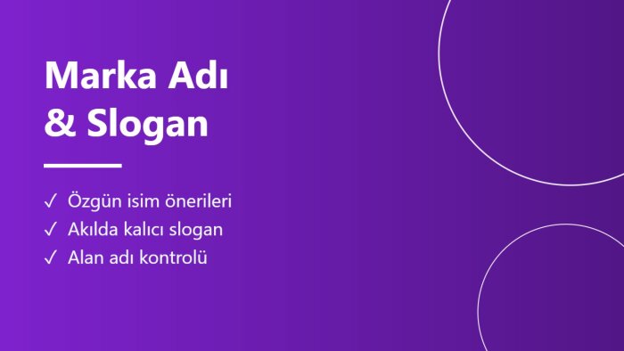 markanız için akılda kalıcı isim ve slogan bulurum