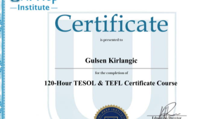 TESOL sertifikamla İngilizce özel ders veriyorum