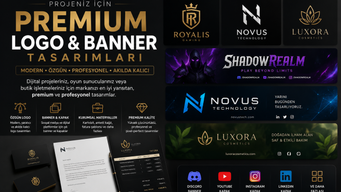 projeniz için premium logo ve banner tasarımları yaparım