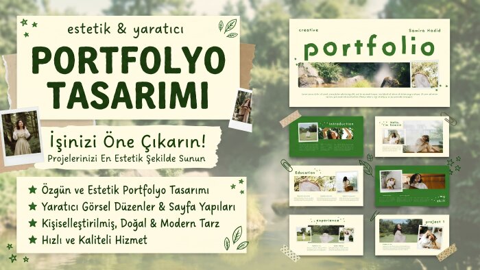 portfolyo, kişisel tanıtım ve proje sunumları tasarlarım