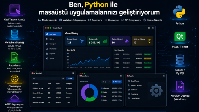 Python ile masaüstü uygulamalarınızı geliştirebilirim