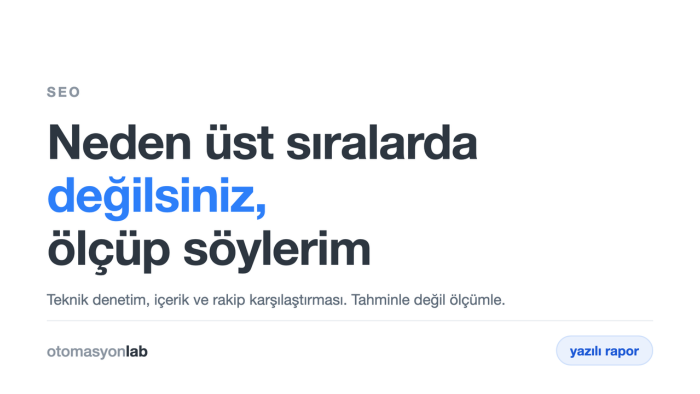 sitenizin SEO denetimini yapıp yol haritası veririm