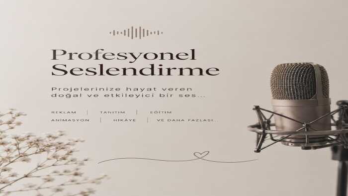 sakin sesimle metinlerinizi seslendiriyorum