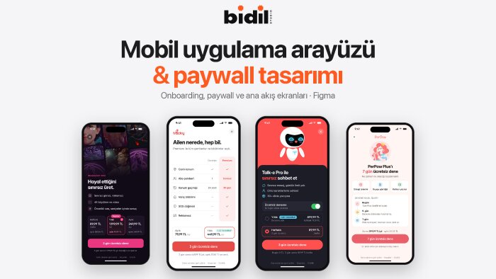 mobil uygulamanız için arayüz ve paywall tasarlarım