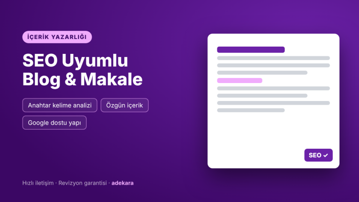 SEO uyumlu ve özgün blog yazıları yazarım
