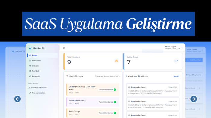 SaaS uygulamaları geliştiririm