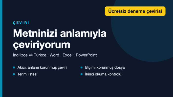 İngilizce-Türkçe ve Türkçe-İngilizce çeviri yaparım