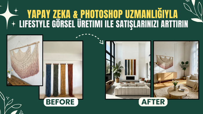 Etsy ve Amazon için gerçekçi ürün görseli hazırlayabilirim