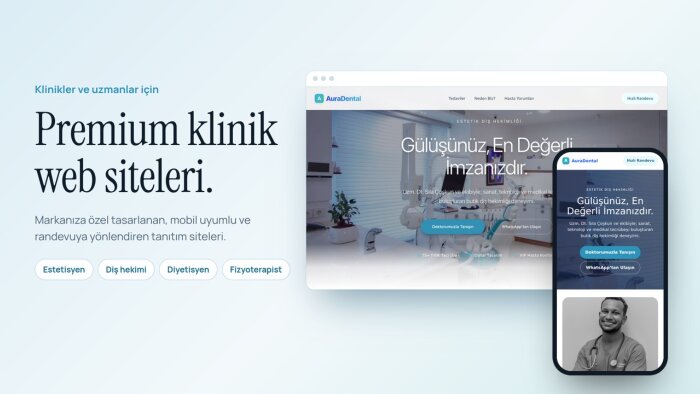 kliniklere özel ,hızlı ve premium web siteleri tasarlarım