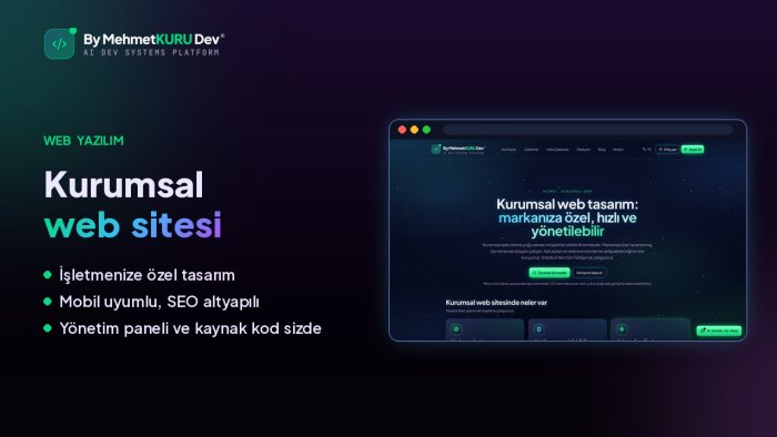 işletmenize özel kurumsal web sitesi yaparım
